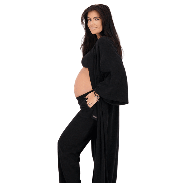 Reinders Brushed Cotton Bathrobe Black