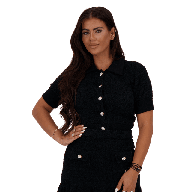 Reinders Beth Boucle Top Black