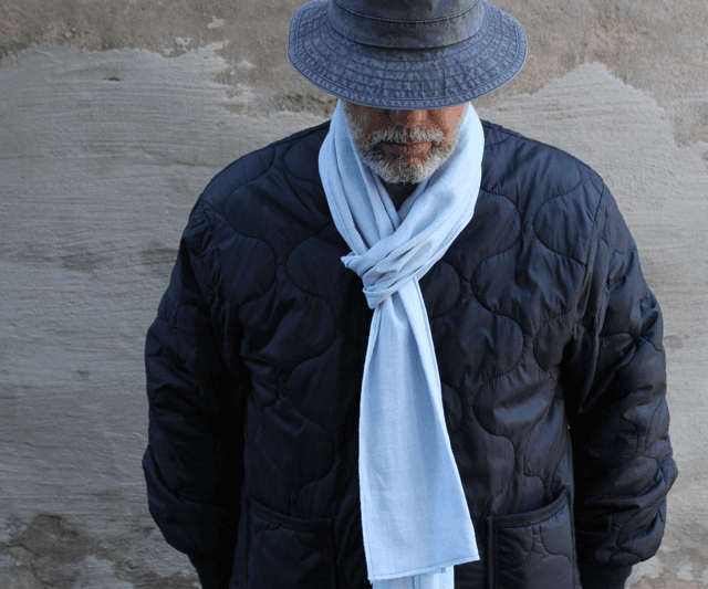 Clement - Linnen Sjaal Light Blue L 