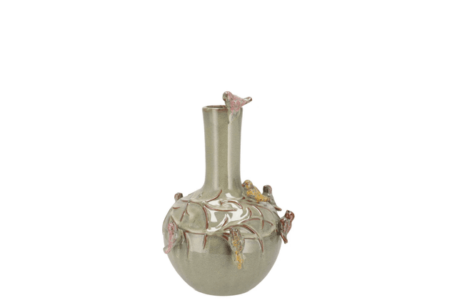 Bird Vase Moss Green Tube S