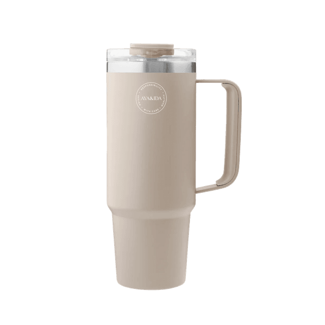 Thermo Cup with Straw Cream Beige 885ML