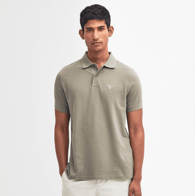 Barbour Lightweight Sports Polo Shirt Dusty Green