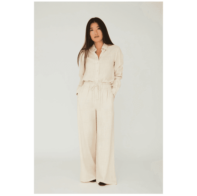 A-view Linen Blend Pants Sand 