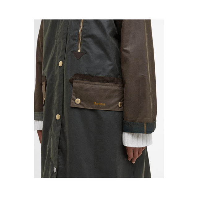Barbour Evette Wax Jacket Fern Beech Ancient Tartan
