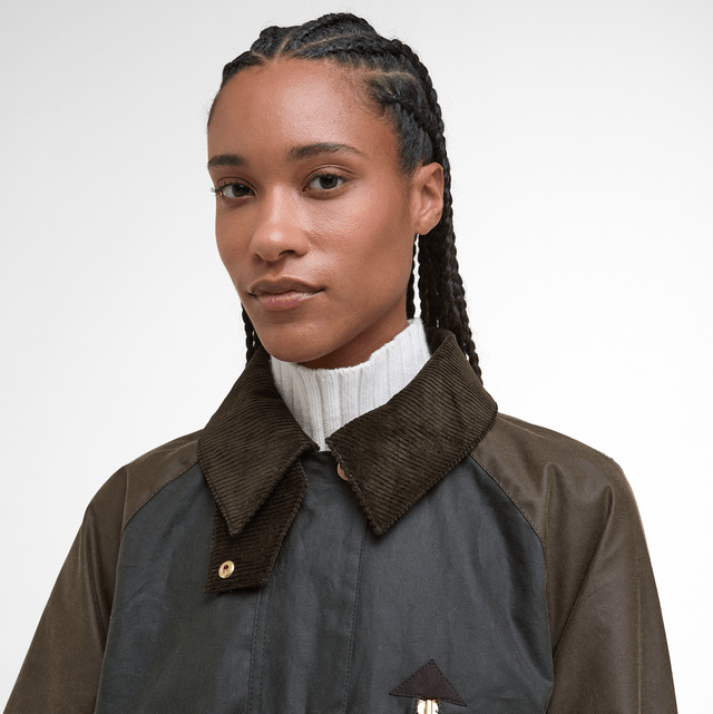 Barbour Evette Wax Jacket Fern Beech Ancient Tartan